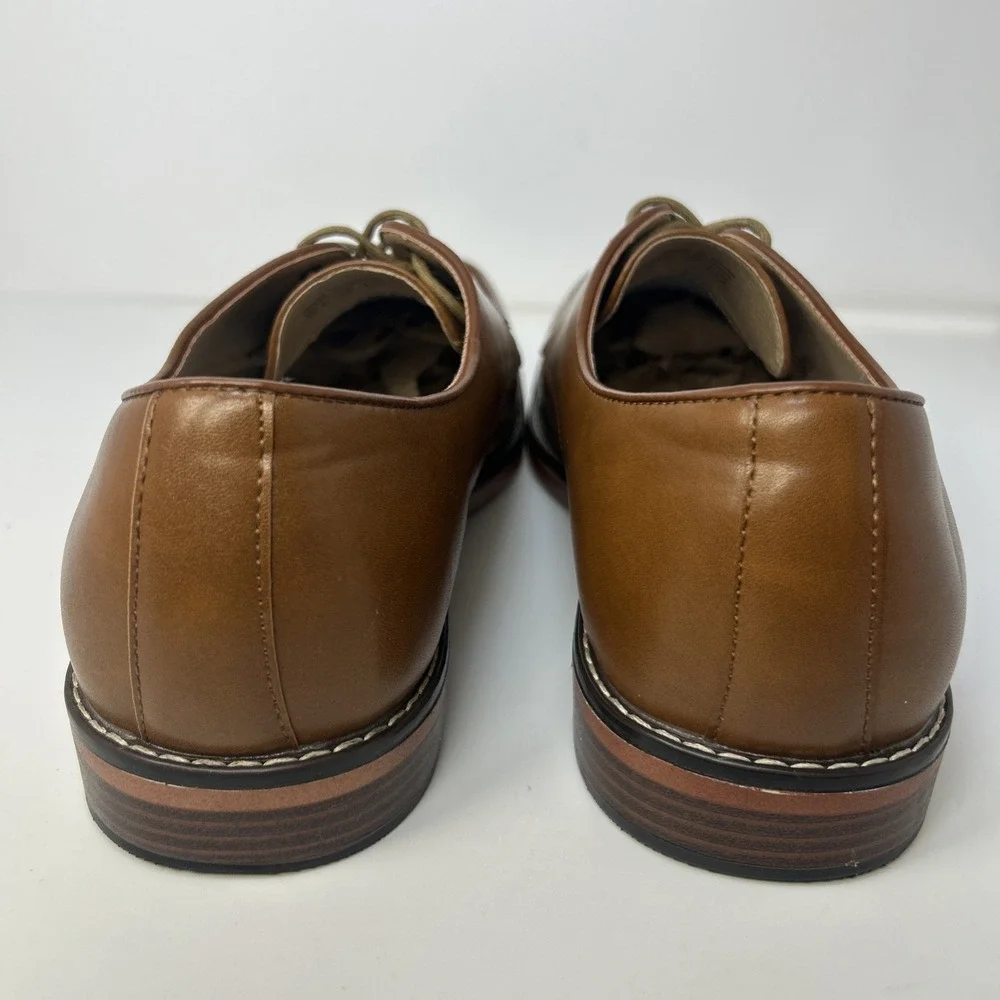 Madden By Steve Madden Men's Apron Toe Oxford Dress Shoes Cognac Tan Size 13